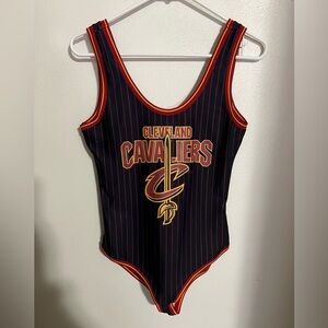 NBA Cleveland Cavaliers One Piece Swim Suit Navy Blue Red Yellow‎ Women's Size M